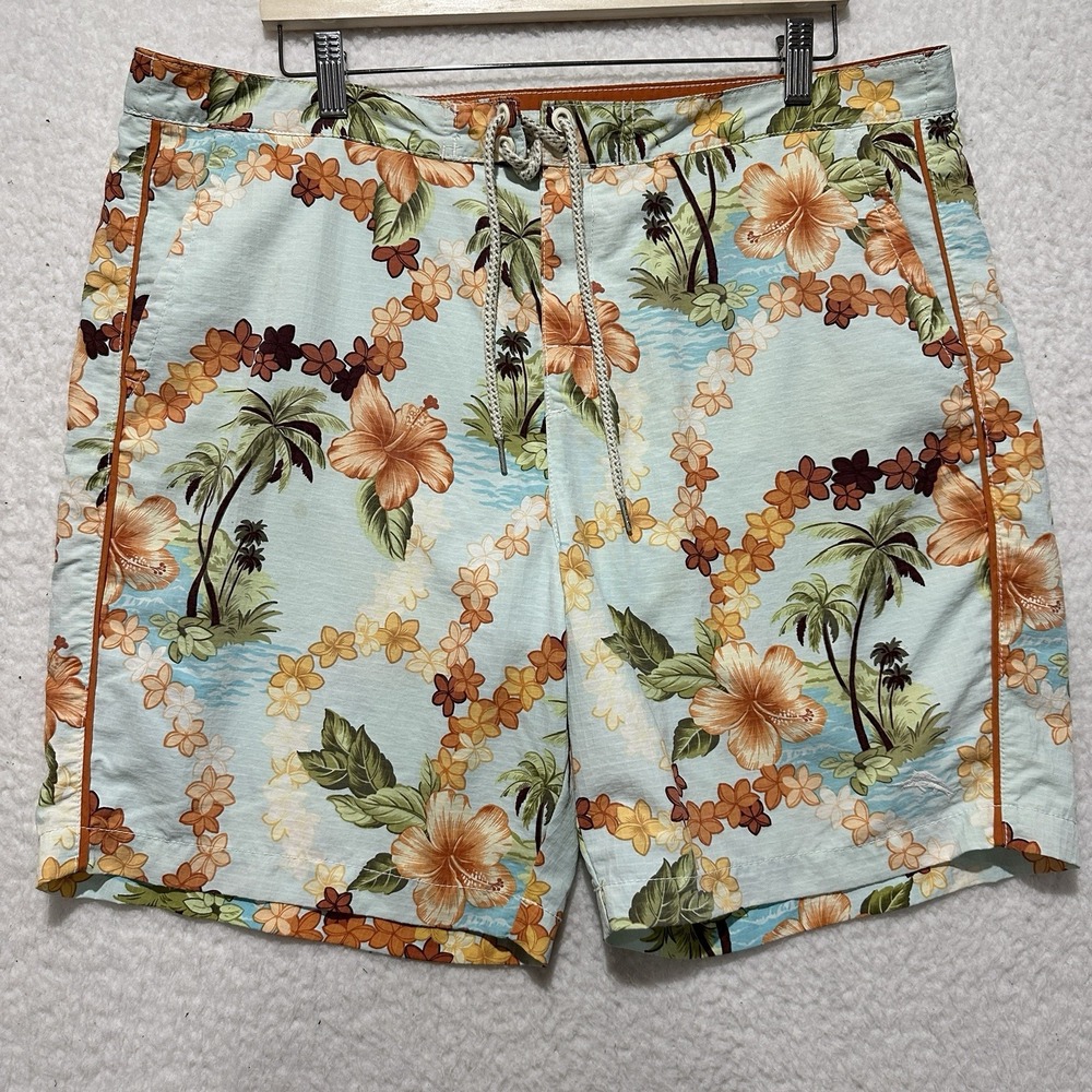 Tommy Bahama Relax Men's Multicolor Floral Print Swim Trunks Shorts‎ Size Large